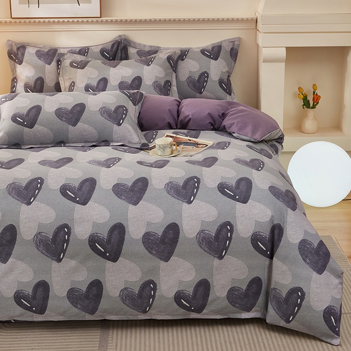 91家纺网 家纺一手货源 找家纺 雲归梦 2025新款纯棉加厚磨毛多规格磨毛四件套 悦动之心