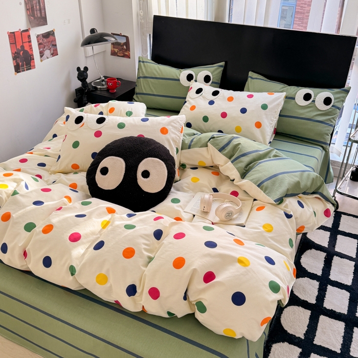 91家纺网 家纺一手货源 找家纺 吉象 2025新款大眼睛毛巾绣四件套 大眼睛-多彩生活