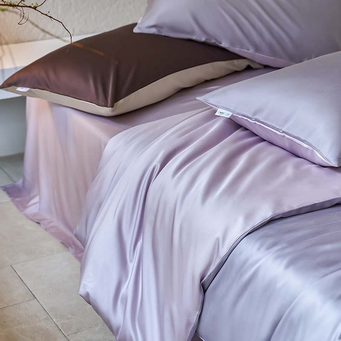91家纺网 家纺一手货源 找家纺 咏绒家纺工厂店 2025新款60支奥地利兰精天丝纯色天丝棉四件套 紫萱（紫萱草-紫缇）