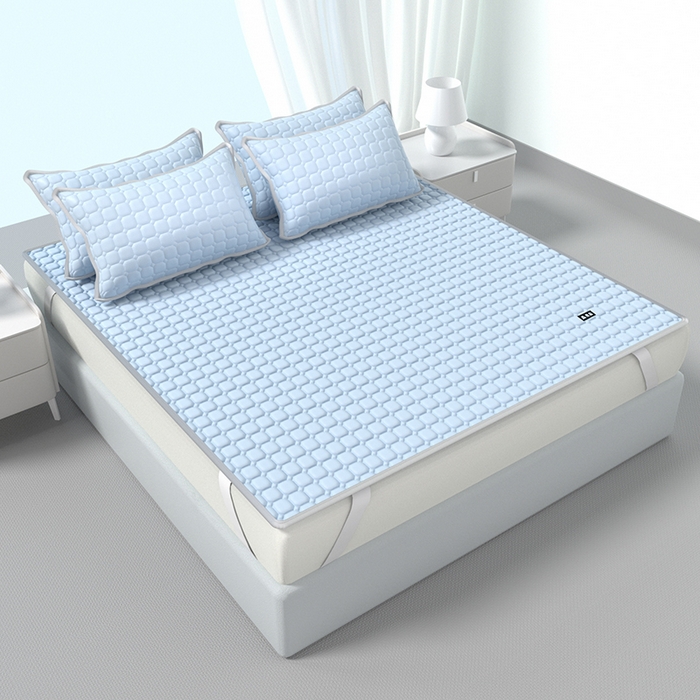 91家纺网 家纺一手货源 找家纺 （总）简一 2025新款无印风方块乳胶凉席系列-床单款