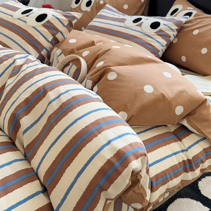 91家纺网 家纺一手货源 找家纺 吉象 2025新款大眼睛毛巾绣四件套 大眼睛-摩登米兰