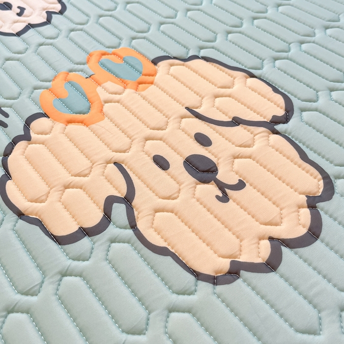 91家纺网 家纺一手货源 找家纺 川悦生活 2025新款大阪宿舍凉感丝凉席 旺仔啵啵