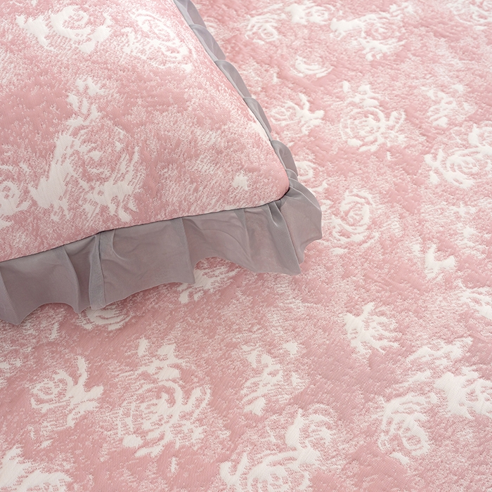 91家纺网 家纺一手货源 找家纺 冬然家纺2025新款冰豆豆榻榻米凉席 梦幻玫瑰-粉