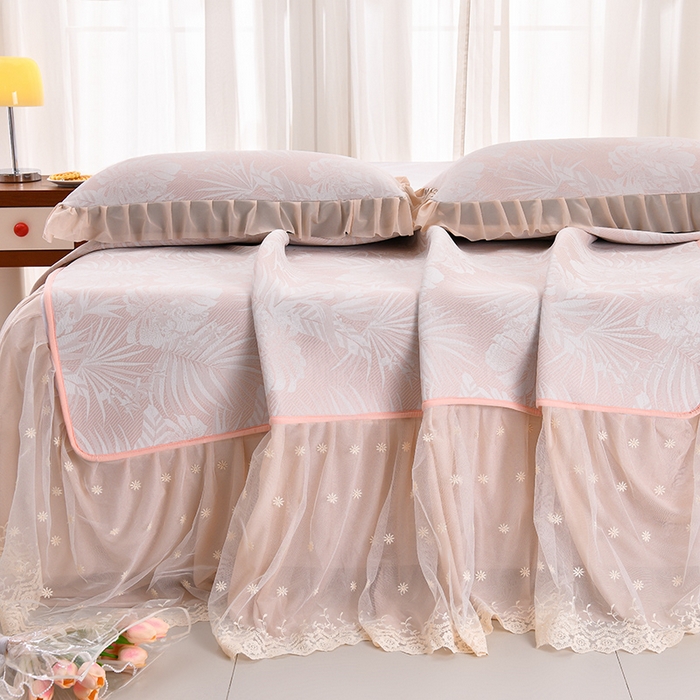 91家纺网 家纺一手货源 找家纺 （总）家之硕家纺 2025春夏新款凉感提花凉席三件套-夏日清凉系列