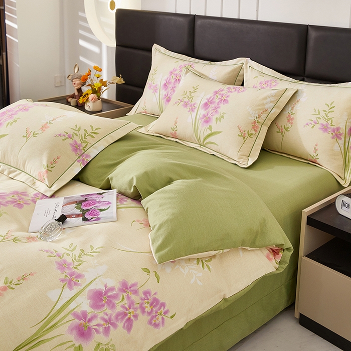 91家纺网 家纺一手货源 找家纺 雲归梦 2025新款纯棉加厚磨毛多规格磨毛四件套 长相思-绿