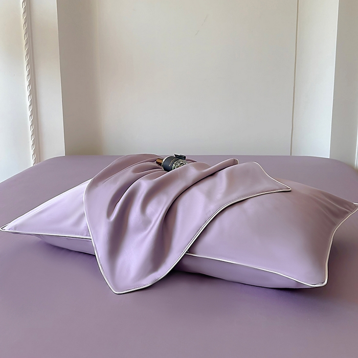 91家纺网 家纺一手货源 找家纺 百寐 2025新款60S兰精天丝夏被系列 芝兰紫+碳灰