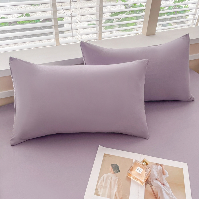 91家纺网 家纺一手货源 找家纺 牛魔王家居 2025新款糯糯棉床单枕套纯色单床单 黛紫