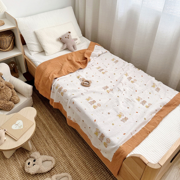 91家纺网 家纺一手货源 找家纺 BOSS 2025新款全棉纯棉皱皱纱儿童盖毯夏被  幼儿园夏被夏凉被空调被