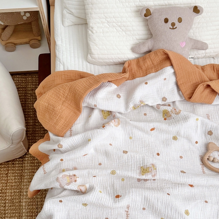 91家纺网 家纺一手货源 找家纺 BOSS 2025新款全棉纯棉皱皱纱儿童盖毯夏被  幼儿园夏被夏凉被空调被