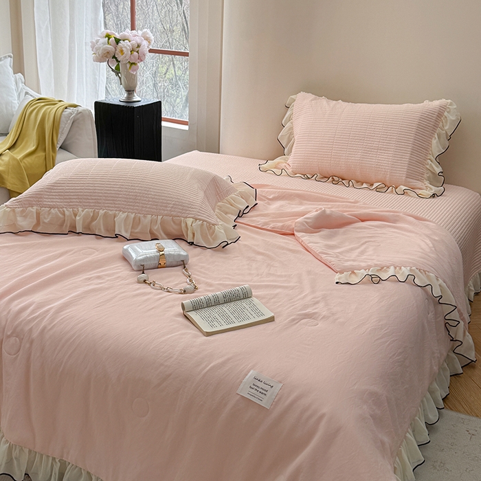 91家纺网 家纺一手货源 找家纺 （总）琳可家居 2025新款雪精灵系列兰精天丝凉感床盖三件套