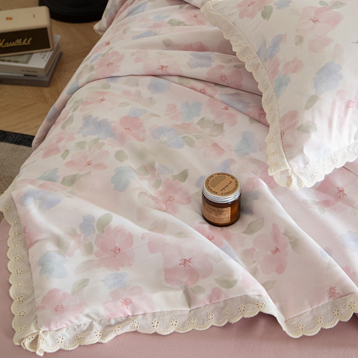 91家纺网 家纺一手货源 找家纺 （总）玛德琳 2025新款双层纱大豆夏凉被空调被夏被四件套