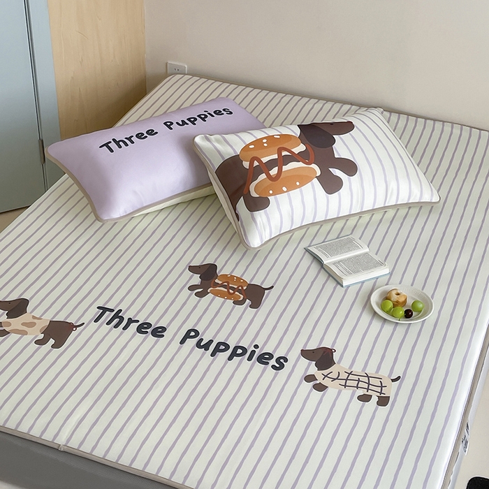 91家纺网 家纺一手货源 找家纺 （总）桃子家居 2025新款A类ins卡通数码印花1200D冰感冰丝凉席系列