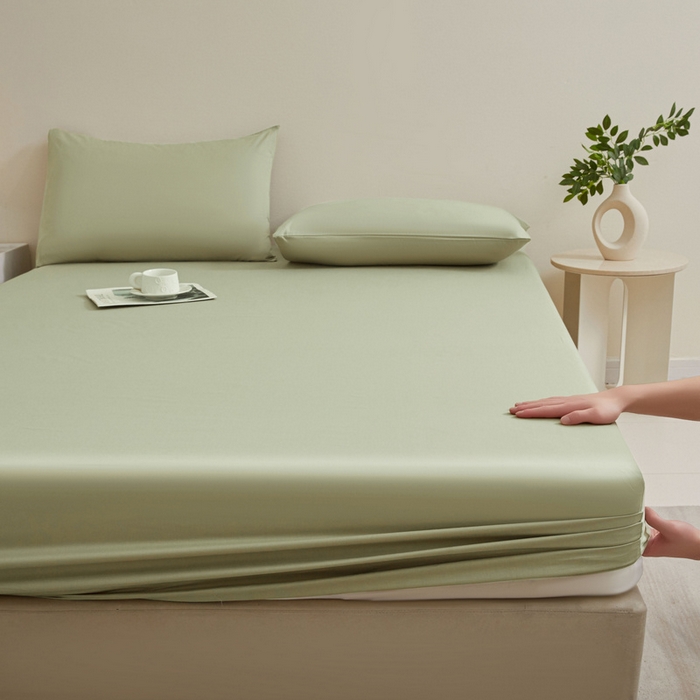 91家纺网 家纺一手货源 找家纺 优眠坊 2025新款全棉13372单床笠 橄榄绿