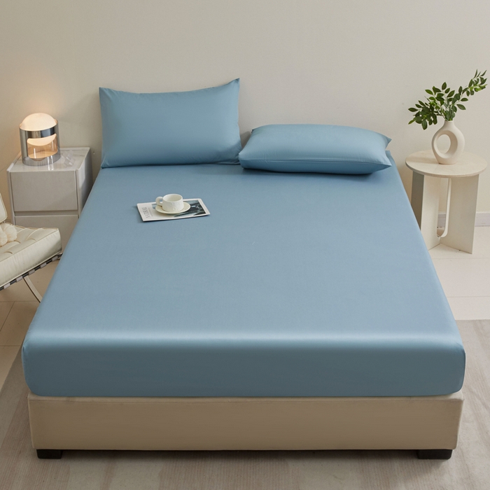 91家纺网 家纺一手货源 找家纺 优眠坊 2025新款全棉13372单床笠 波斯蓝