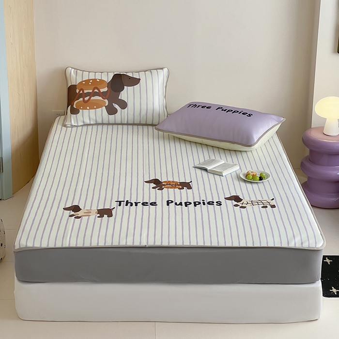 91家纺网 家纺一手货源 找家纺 （总）桃子家居 2025新款A类ins卡通数码印花1200D冰感冰丝凉席系列