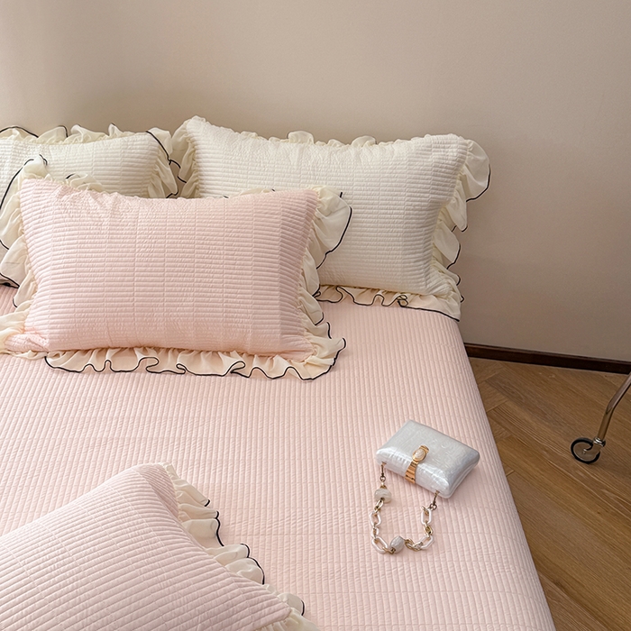 91家纺网 家纺一手货源 找家纺 （总）琳可家居 2025新款雪精灵系列兰精天丝凉感床盖三件套