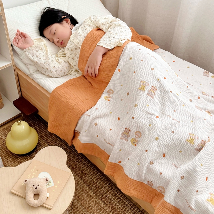 91家纺网 家纺一手货源 找家纺 BOSS 2025新款全棉纯棉皱皱纱儿童盖毯夏被  幼儿园夏被夏凉被空调被