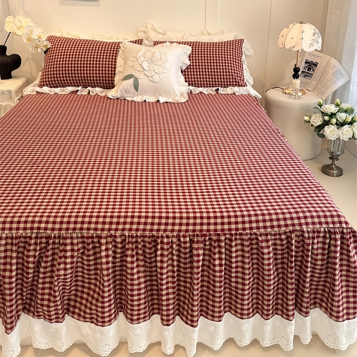 91家纺网 家纺一手货源 找家纺 （总）胜权家纺 2025春夏新品全棉法式复古色织水洗棉床裙单品系列