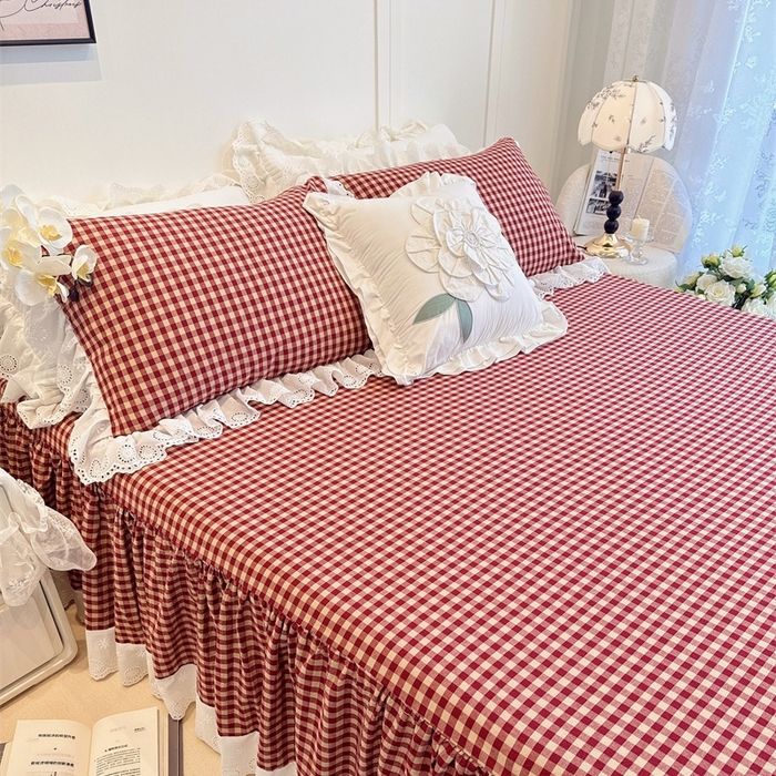 91家纺网 家纺一手货源 找家纺 （总）胜权家纺 2025春夏新品全棉法式复古色织水洗棉床裙单品系列