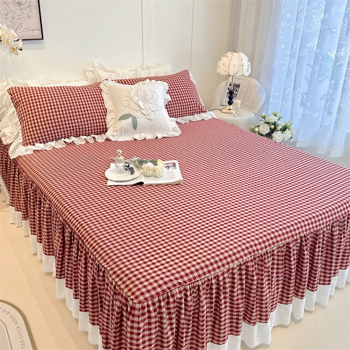 91家纺网 家纺一手货源 找家纺 （总）胜权家纺 2025春夏新品全棉法式复古色织水洗棉床裙单品系列