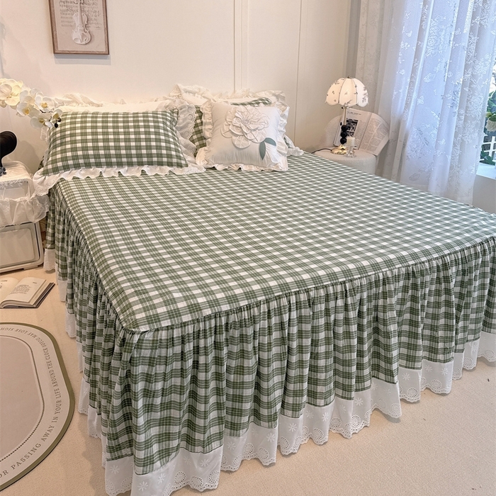 91家纺网 家纺一手货源 找家纺 （总）胜权家纺 2025春夏新品全棉法式复古色织水洗棉床裙单品系列