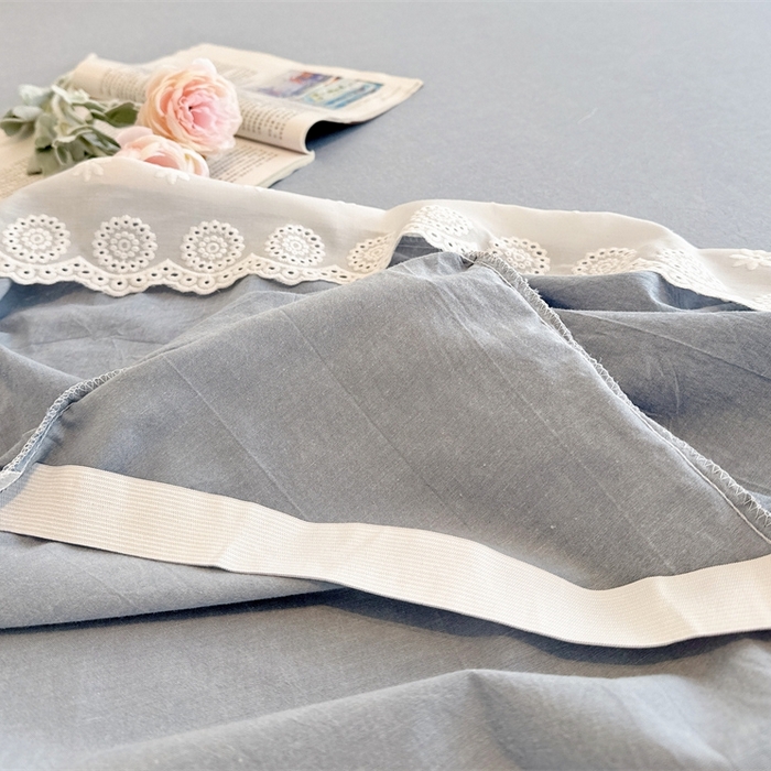 91家纺网 家纺一手货源 找家纺 胜权家纺 2025春夏新品全棉法式复古色织水洗棉床裙单品系列 丹宁蓝