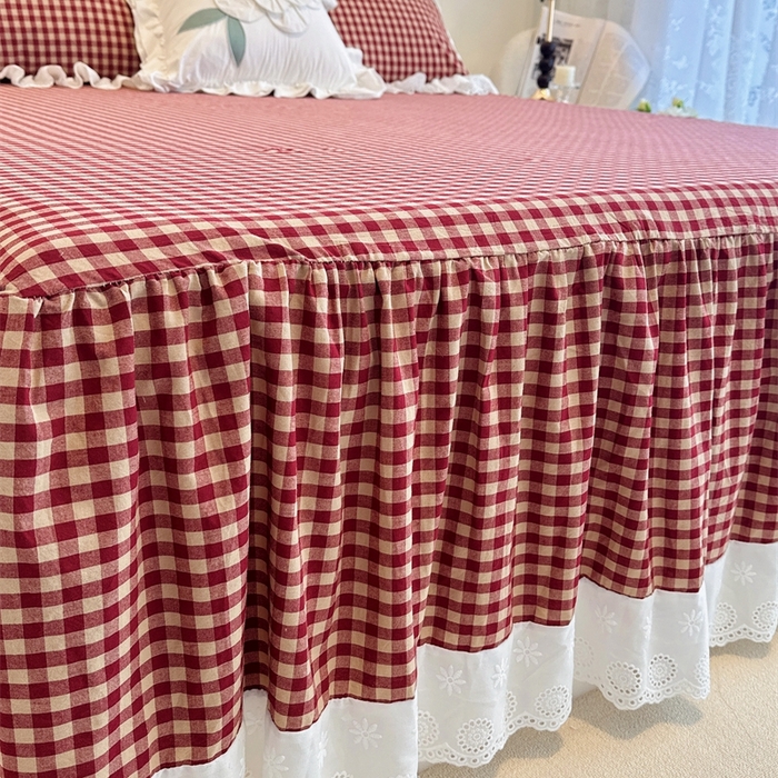 91家纺网 家纺一手货源 找家纺 （总）胜权家纺 2025春夏新品全棉法式复古色织水洗棉床裙四件套系列