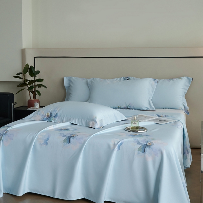 91家纺网 家纺一手货源 找家纺 时亿家居 2025新款金太阳玉精凉席三件套 荷畔