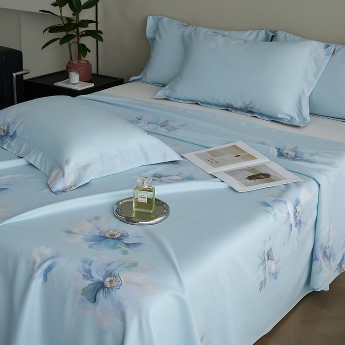 91家纺网 家纺一手货源 找家纺 时亿家居 2025新款金太阳玉精凉席三件套 荷畔