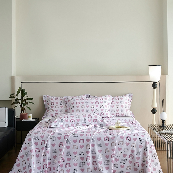 91家纺网 家纺一手货源 找家纺 时亿家居 2025新款金太阳玉精凉席三件套 熊熊乐园 粉