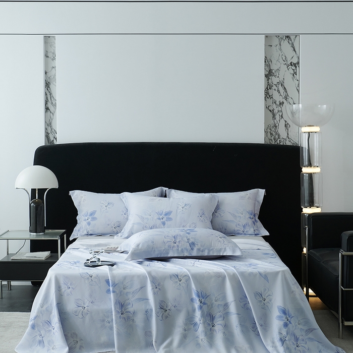 91家纺网 家纺一手货源 找家纺 时亿家居 2025新款金太阳玉精凉席三件套 蓝槿