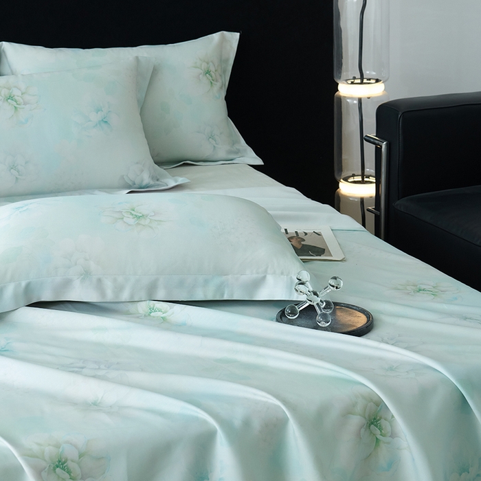 91家纺网 家纺一手货源 找家纺 时亿家居 2025新款金太阳玉精凉席三件套 越桃