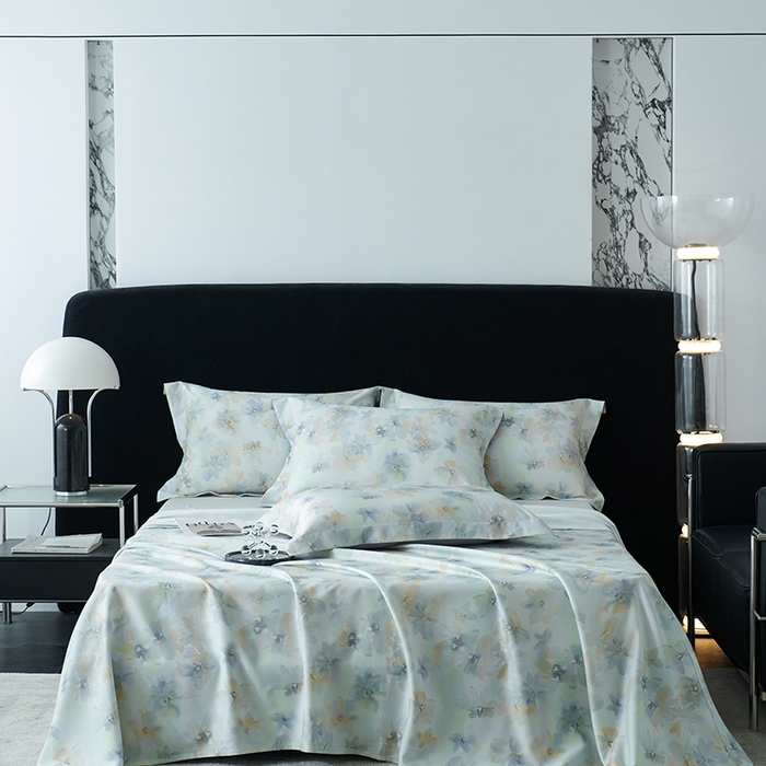 91家纺网 家纺一手货源 找家纺 时亿家居 2025新款金太阳玉精凉席三件套 花溪梦