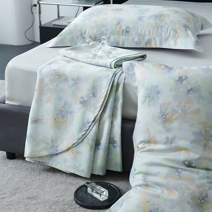 91家纺网 家纺一手货源 找家纺 时亿家居 2025新款金太阳玉精凉席三件套 花溪梦