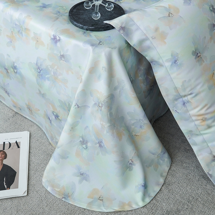 91家纺网 家纺一手货源 找家纺 时亿家居 2025新款金太阳玉精凉席三件套 花溪梦