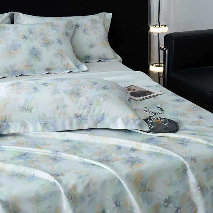 91家纺网 家纺一手货源 找家纺 时亿家居 2025新款金太阳玉精凉席三件套 花溪梦