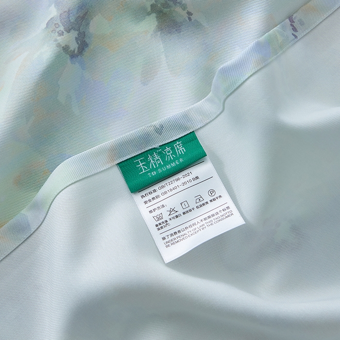 91家纺网 家纺一手货源 找家纺 时亿家居 2025新款金太阳玉精凉席三件套 花溪梦