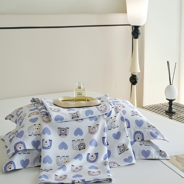 91家纺网 家纺一手货源 找家纺 时亿家居 2025新款金太阳玉精凉席三件套 熊熊乐园 蓝