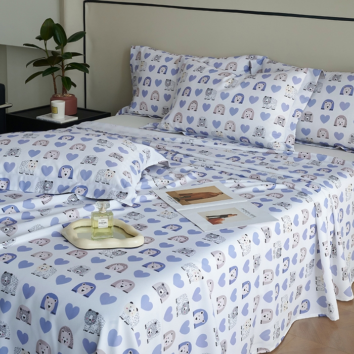 91家纺网 家纺一手货源 找家纺 时亿家居 2025新款金太阳玉精凉席三件套 熊熊乐园 蓝