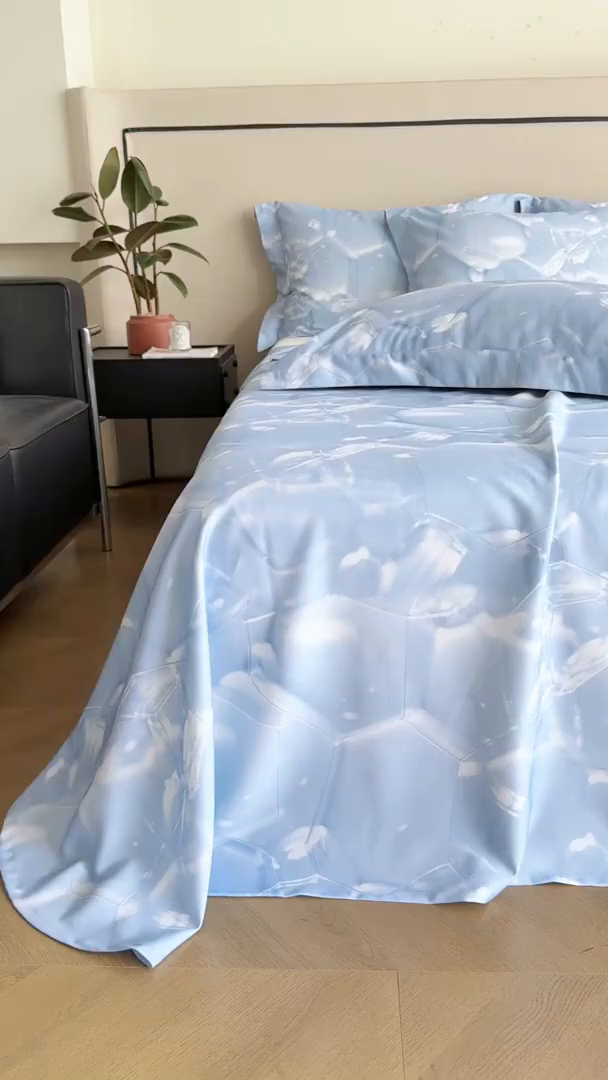 91家纺网 家纺一手货源 找家纺 时亿家居 2025新款金太阳玉精凉席三件套 泡冰