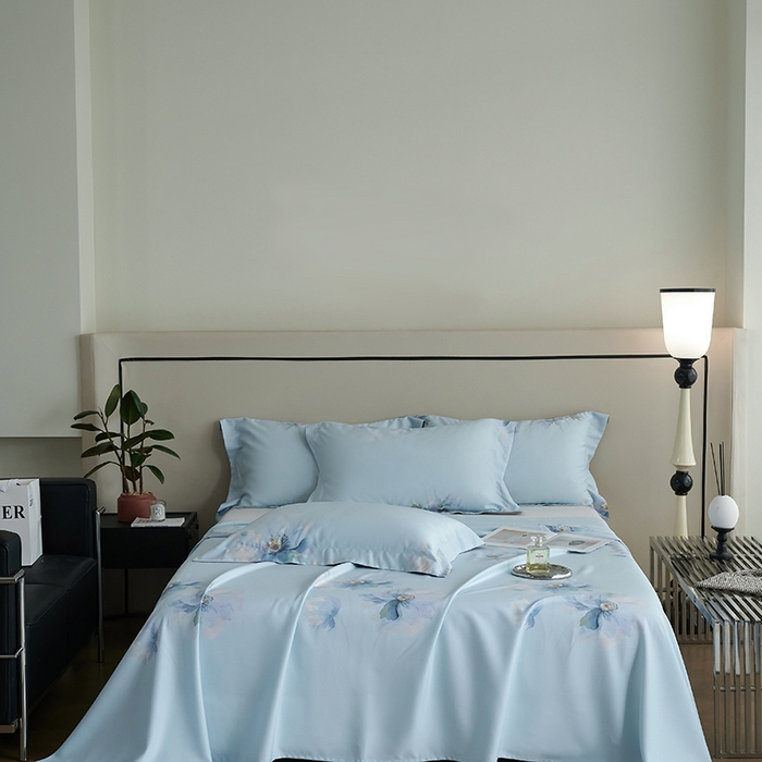 91家纺网 家纺一手货源 找家纺 时亿家居 2025新款金太阳玉精凉席三件套 荷畔