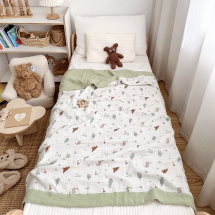 BOSS 2025新款全棉纯棉皱皱纱儿童盖毯夏被  幼儿园夏被夏凉被空调被