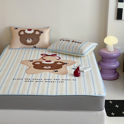 91家纺网 家纺一手货源 找家纺 （总）桃子家居 2025新款A类ins卡通数码印花1200D冰感冰丝凉席系列