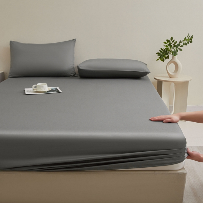 91家纺网 家纺一手货源 找家纺 优眠坊 2025新款全棉13372单床笠 铅灰色