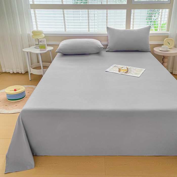 91家纺网 家纺一手货源 找家纺 牛魔王家居 2025新款糯糯棉床单枕套纯色单床单 灰