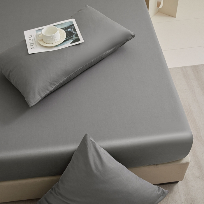 91家纺网 家纺一手货源 找家纺 优眠坊 2025新款全棉13372单床笠 铅灰色