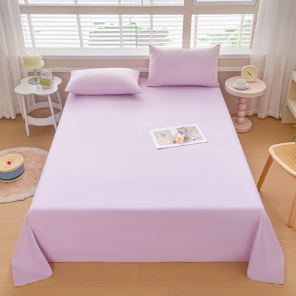 牛魔王家居 2025新款糯糯棉床单枕套纯色单床单 浅紫