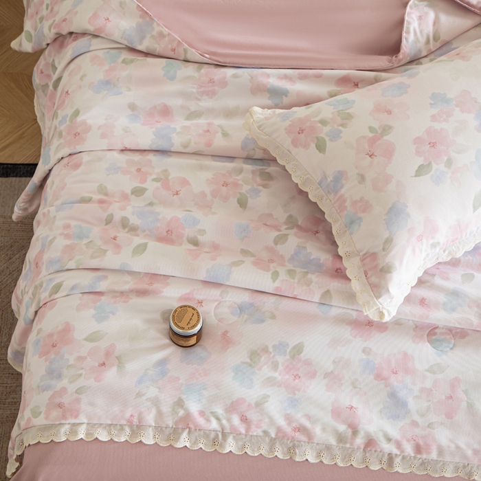 91家纺网 家纺一手货源 找家纺 （总）玛德琳 2025新款双层纱大豆夏凉被空调被夏被四件套