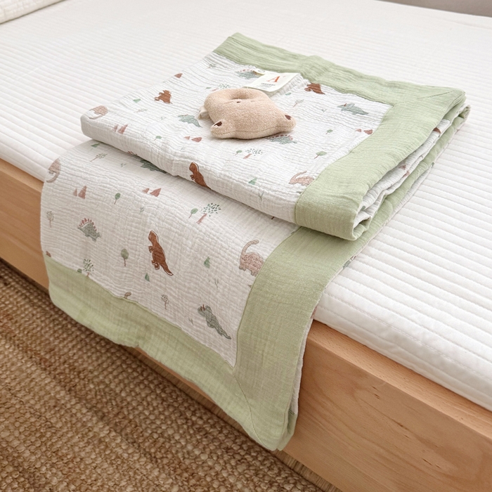 91家纺网 家纺一手货源 找家纺 BOSS 2025新款全棉纯棉皱皱纱儿童盖毯夏被  幼儿园夏被夏凉被空调被