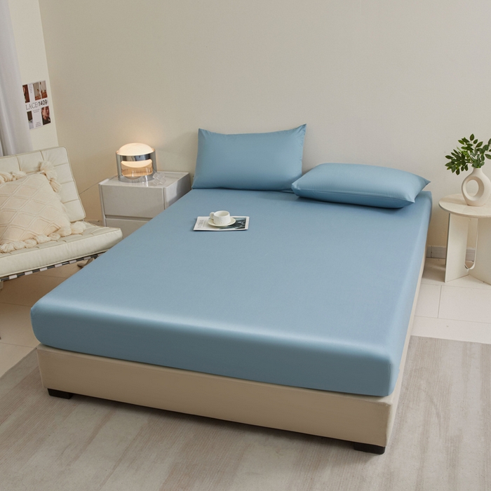 91家纺网 家纺一手货源 找家纺 优眠坊 2025新款全棉13372单床笠 波斯蓝